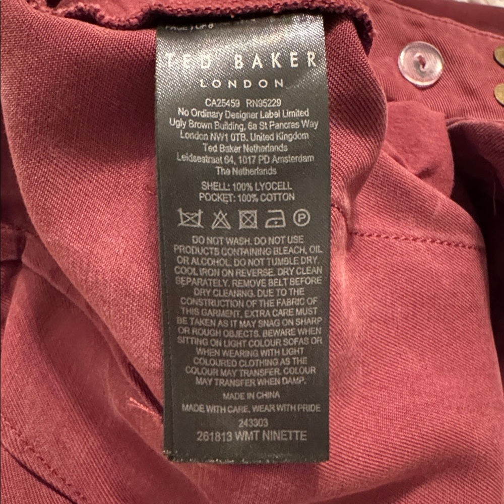 Ted Baker Deep Red Chinos - Picture 6 of 7